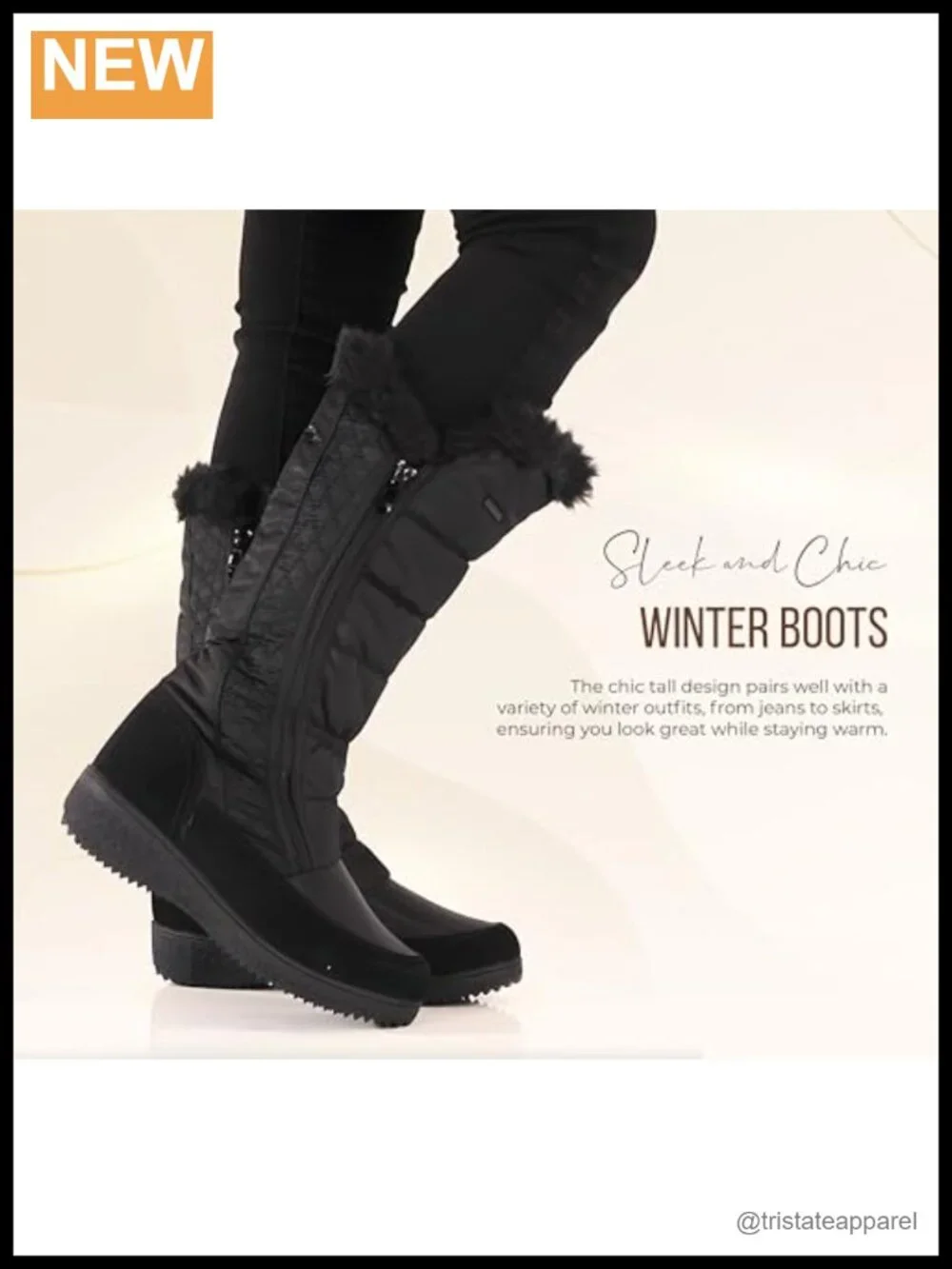 Spring Step Waterproof Mid Calf Snow Boots Faux Fur Lined Zip